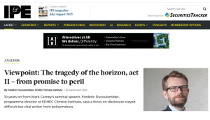 Investment & Pensions Europe (IPE) - Viewpoint: The tragedy of the horizon, act II – from promise to peril